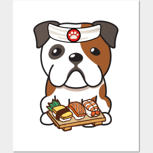 Sushi Chef English Bulldog Posters and Art